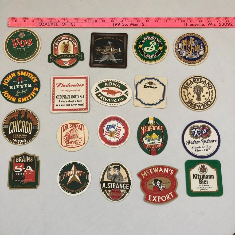 20 Beer Bar Restaurant Coasters Kona Brooklyn Lager Capitol City McEwan's & More
